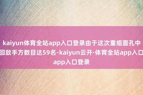 kaiyun体育全站app入口登录由于这次重组面孔中的来回敌手方数目达59名-kaiyun云开·体育全站app入口登录