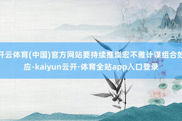 开云体育(中国)官方网站要持续推崇宏不雅计谋组合效应-kaiyun云开·体育全站app入口登录